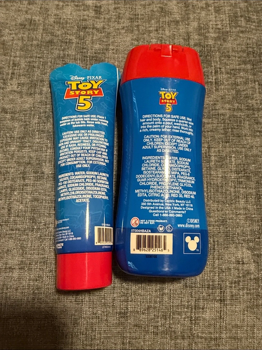 Disney Toy Story 5 Bubble Bath & 3-in-1 Body Wash - Blue & Red BUNDLE